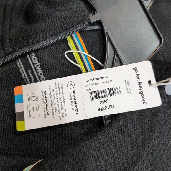 NWT Smartwool Men's Size Small Quarter Zip Sweater Black 100% Merino Wool - Picture 3 of 5